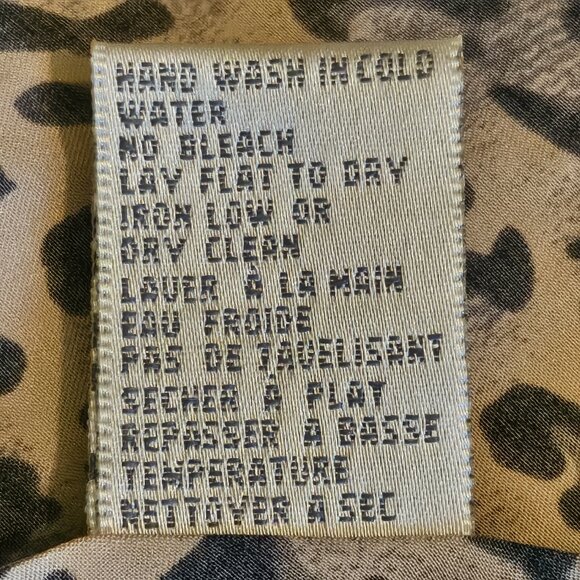 MK ELLE Tan/Grey/Black Leopard Print Sleeveless Silk Camisole Top Size Large - Picture 7 of 7